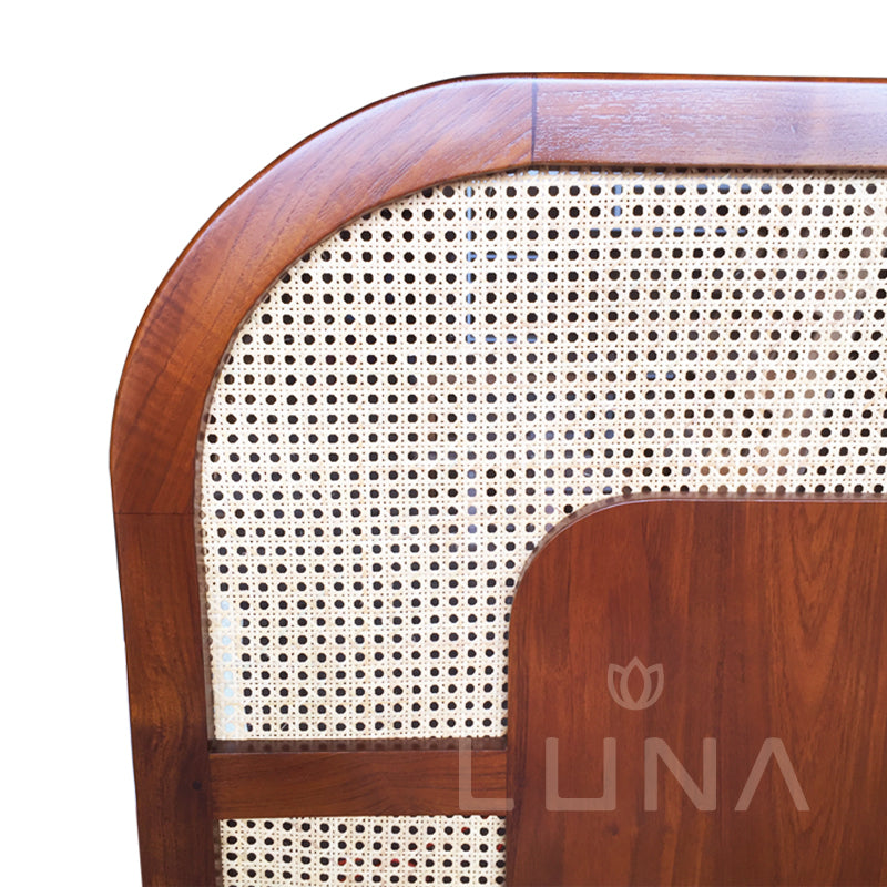 FREYA - Wood Teak Bed Art Deco