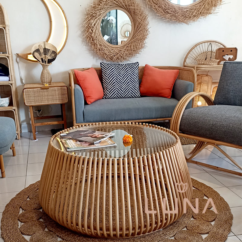 MARIE - Round Rattan Coffee Table
